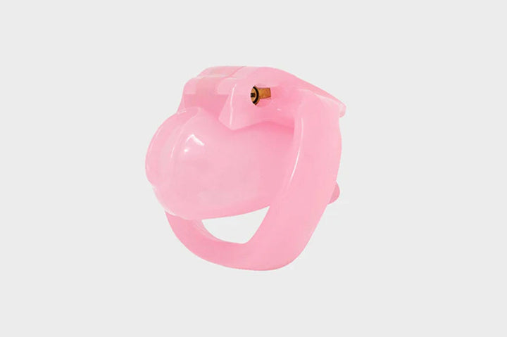 A pink Holy Trainer chastity cage.
