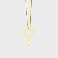A wearable chain with chastity cage key on it.