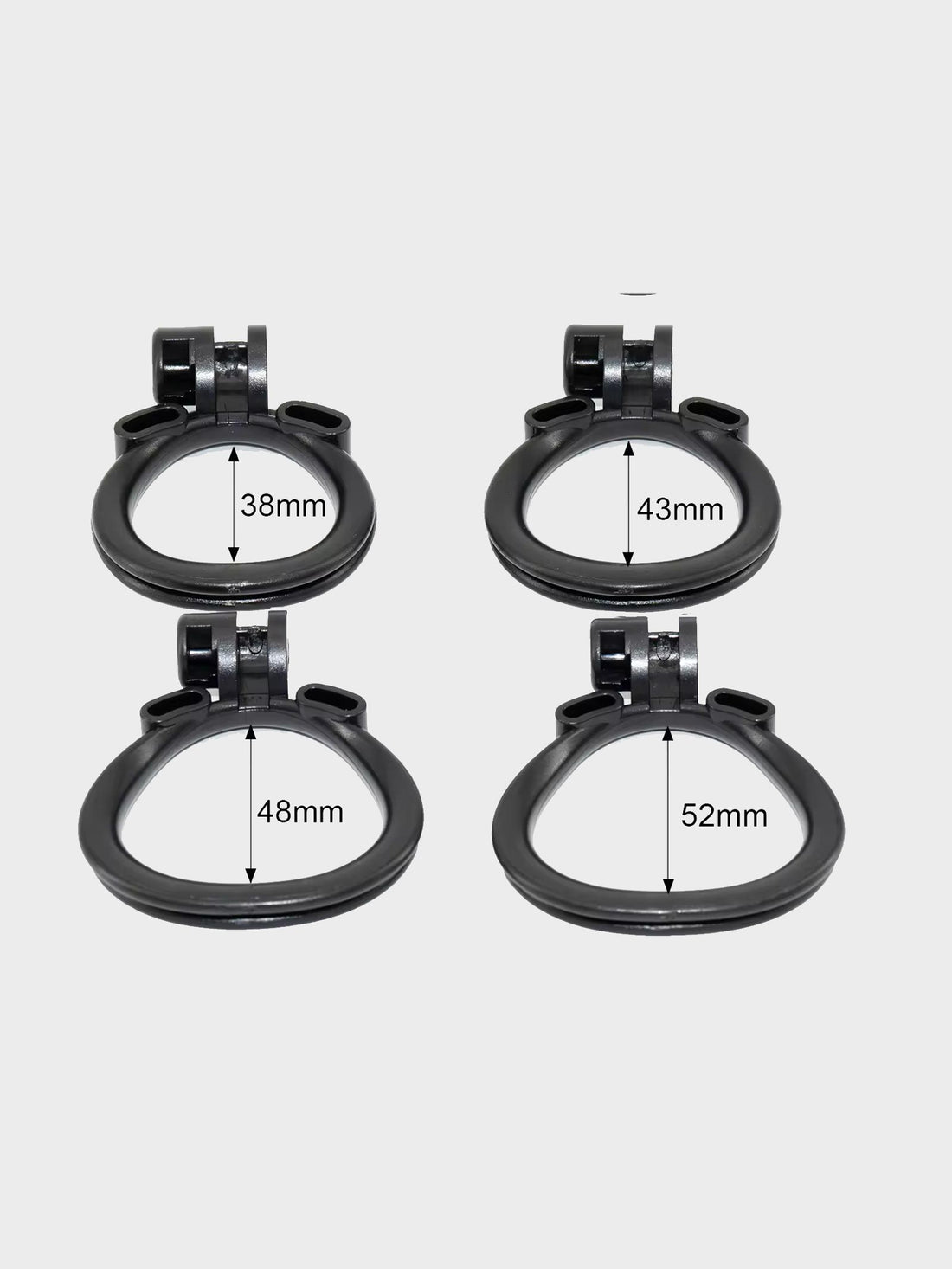 Cobra cage rings range from 38mm diameter to 52mm