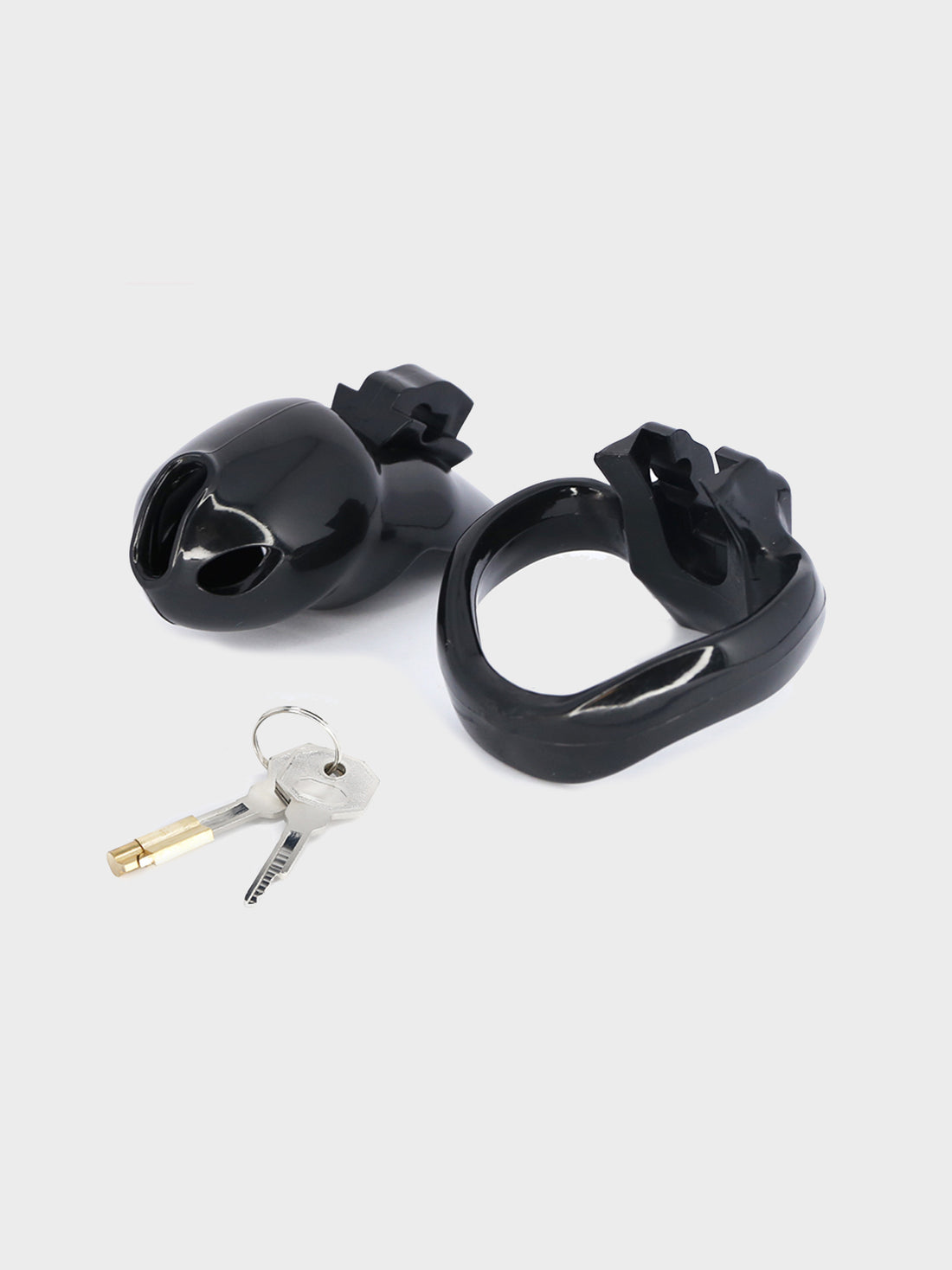 Component parts of the HT-V4 chastity cage.