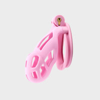 The small size of the popular Cobra Chastity cage in pink.