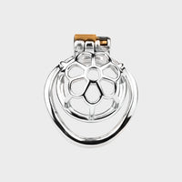 The intricate design of this high quality chastity cage for men.