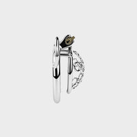 side view of a 1-inch steel chastity cage for men.