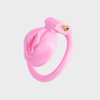 chastity cage shaped like pussy lips