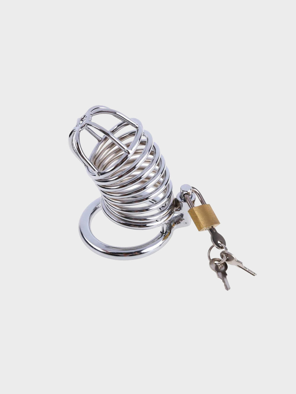 A chastity cage for beginners with lock measuring 3.5 inches