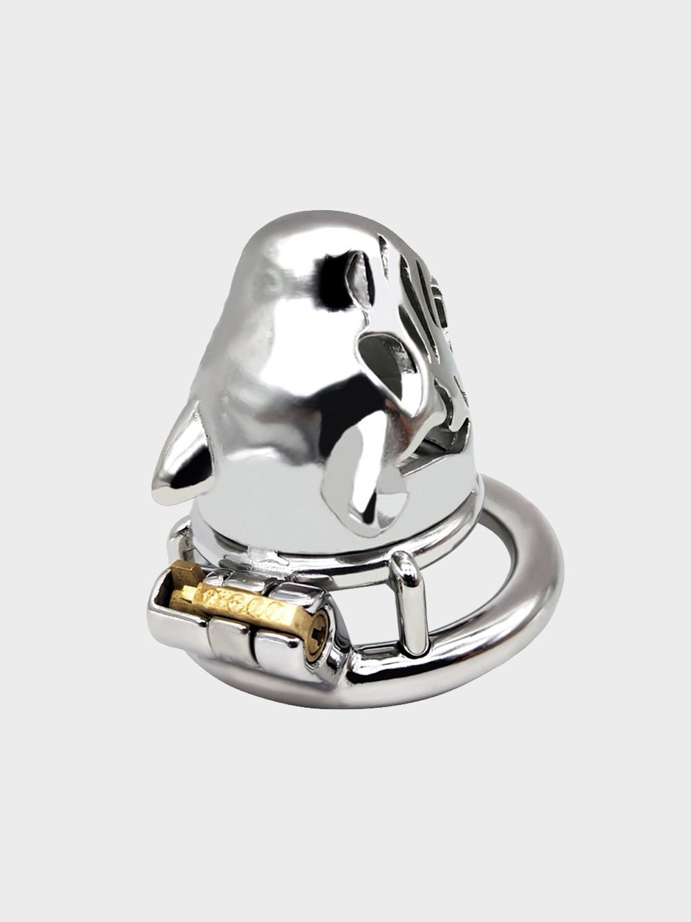 metal chastity cage for men in the shape of a tiger