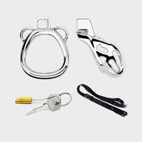 The different components that combine to make a chastity cage