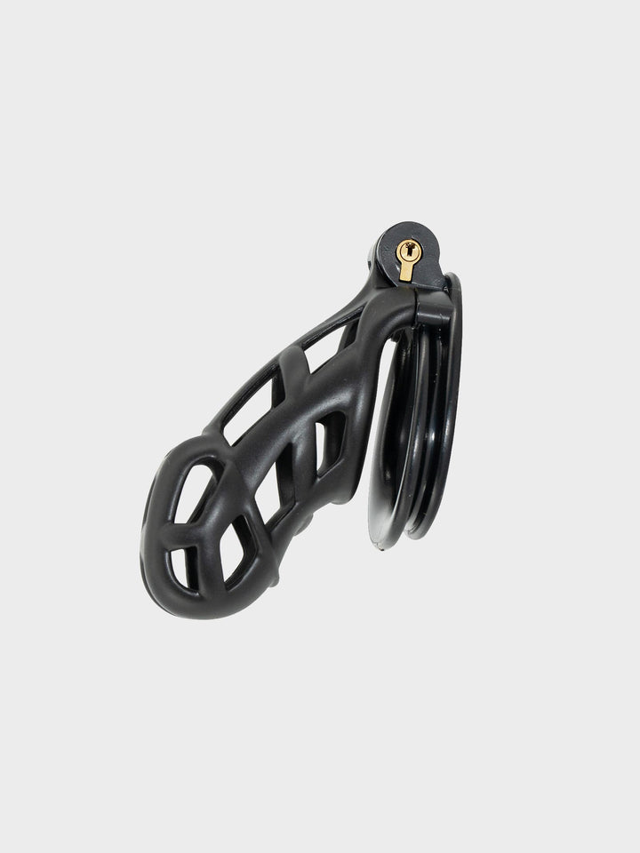 This chastity cage is from the cobra range and measures 3.5 inches