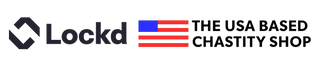 Logo of Lockd chastity store and a US flag to represent our US based warehouses.