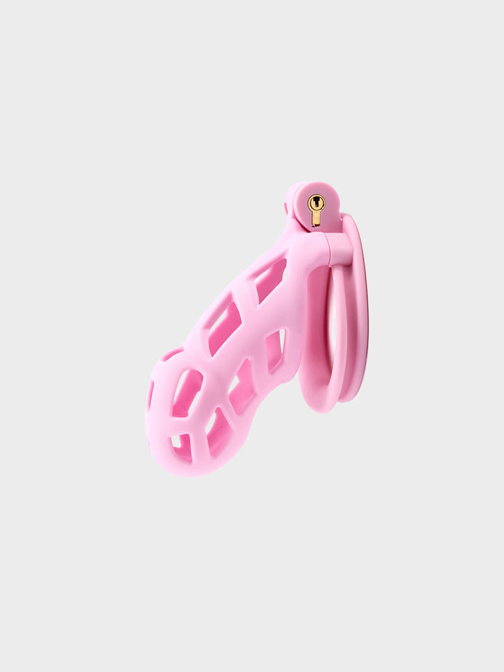 Beautiful pink chastity cage.