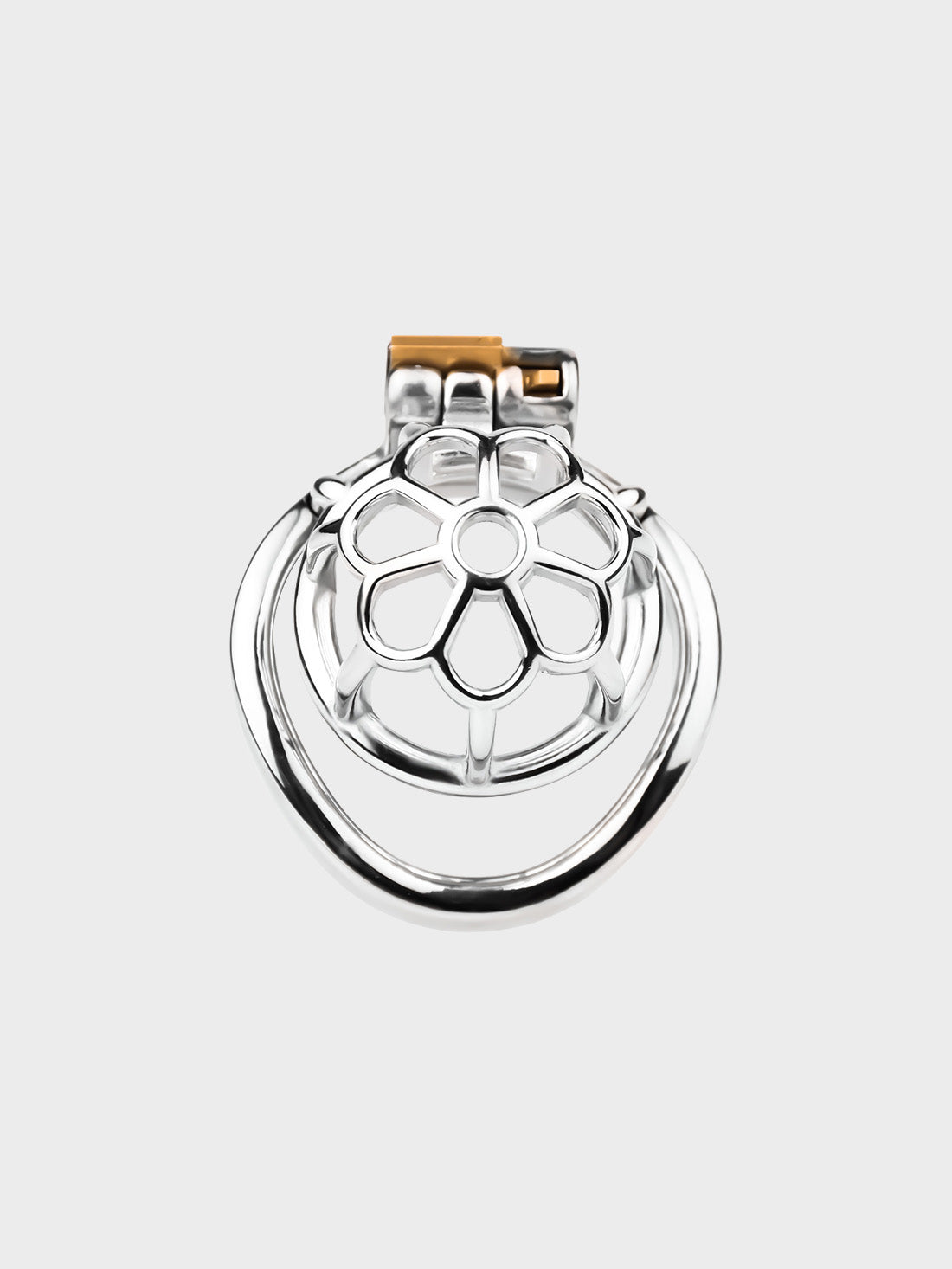 The intricate design of this high quality chastity cage for men.