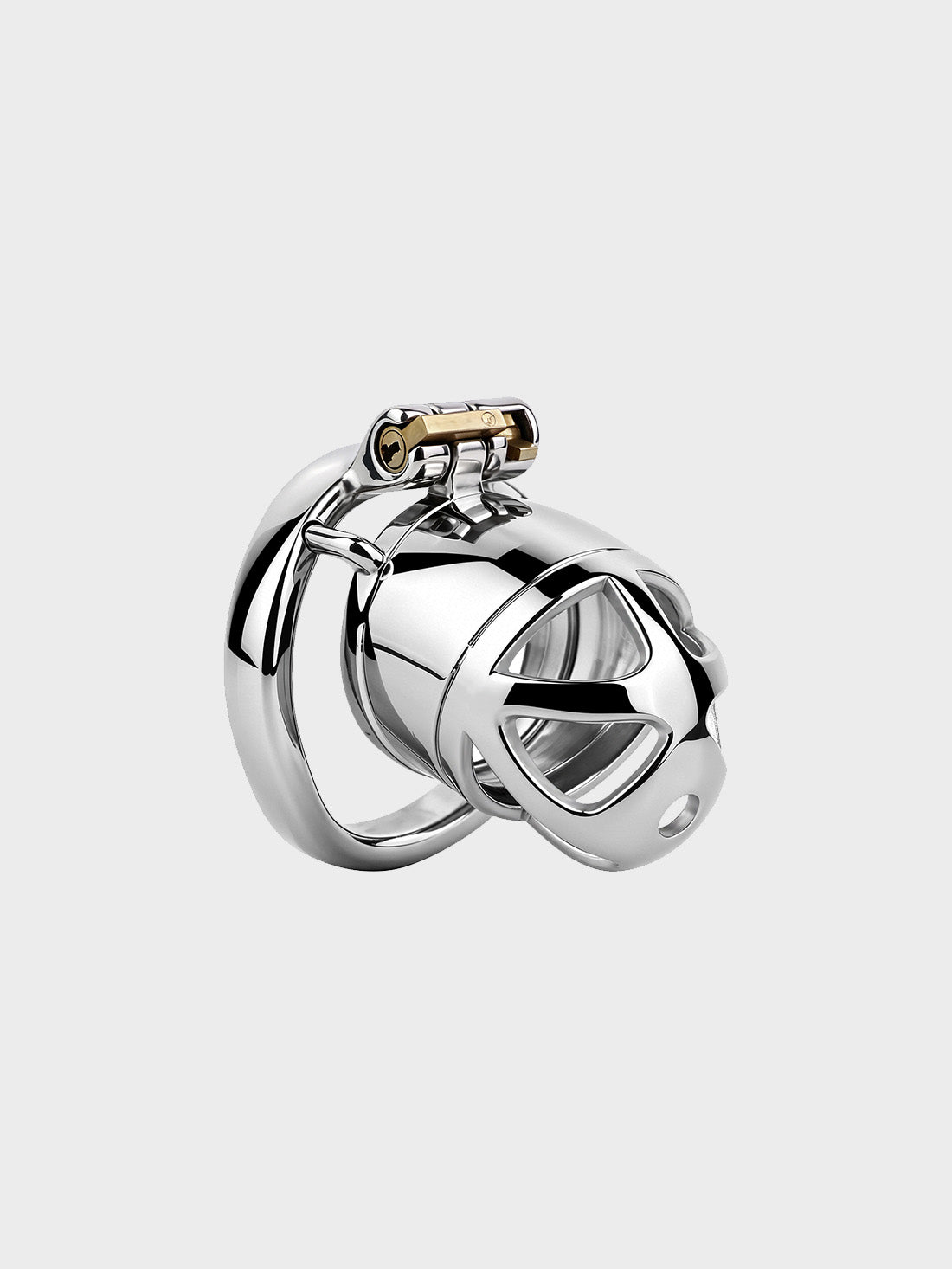 A high quality stainless steel chastity cage.