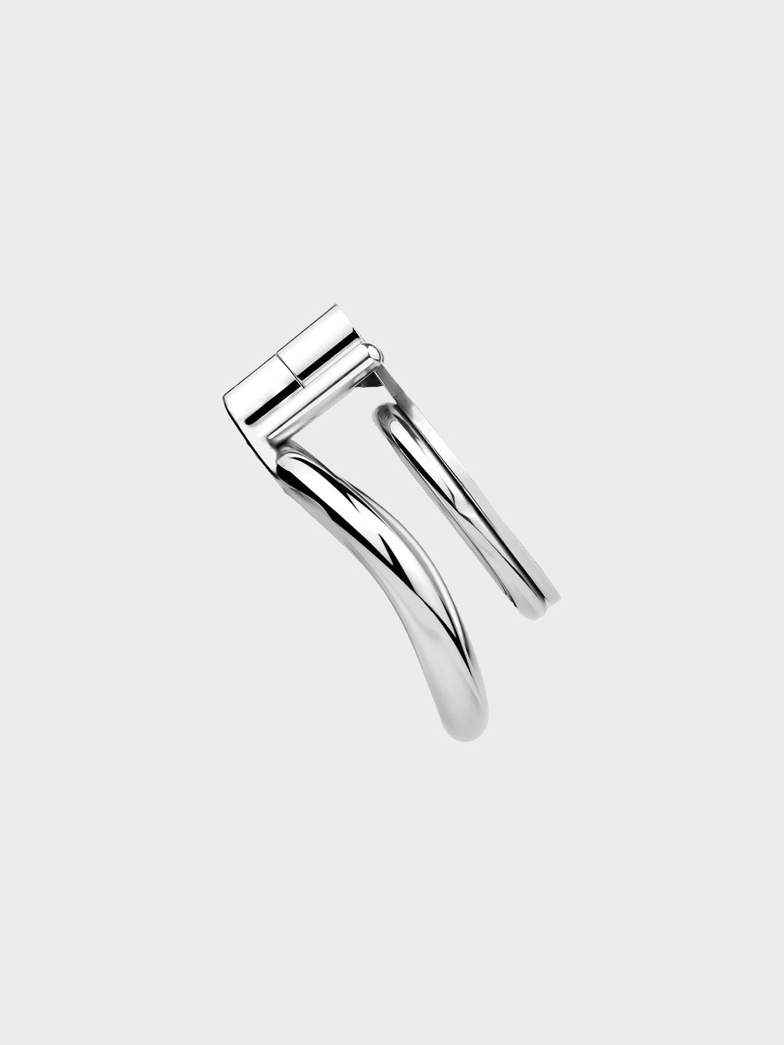 Look how flat this steel chastity cage is.  It is perfect for advanced BDSM practices.