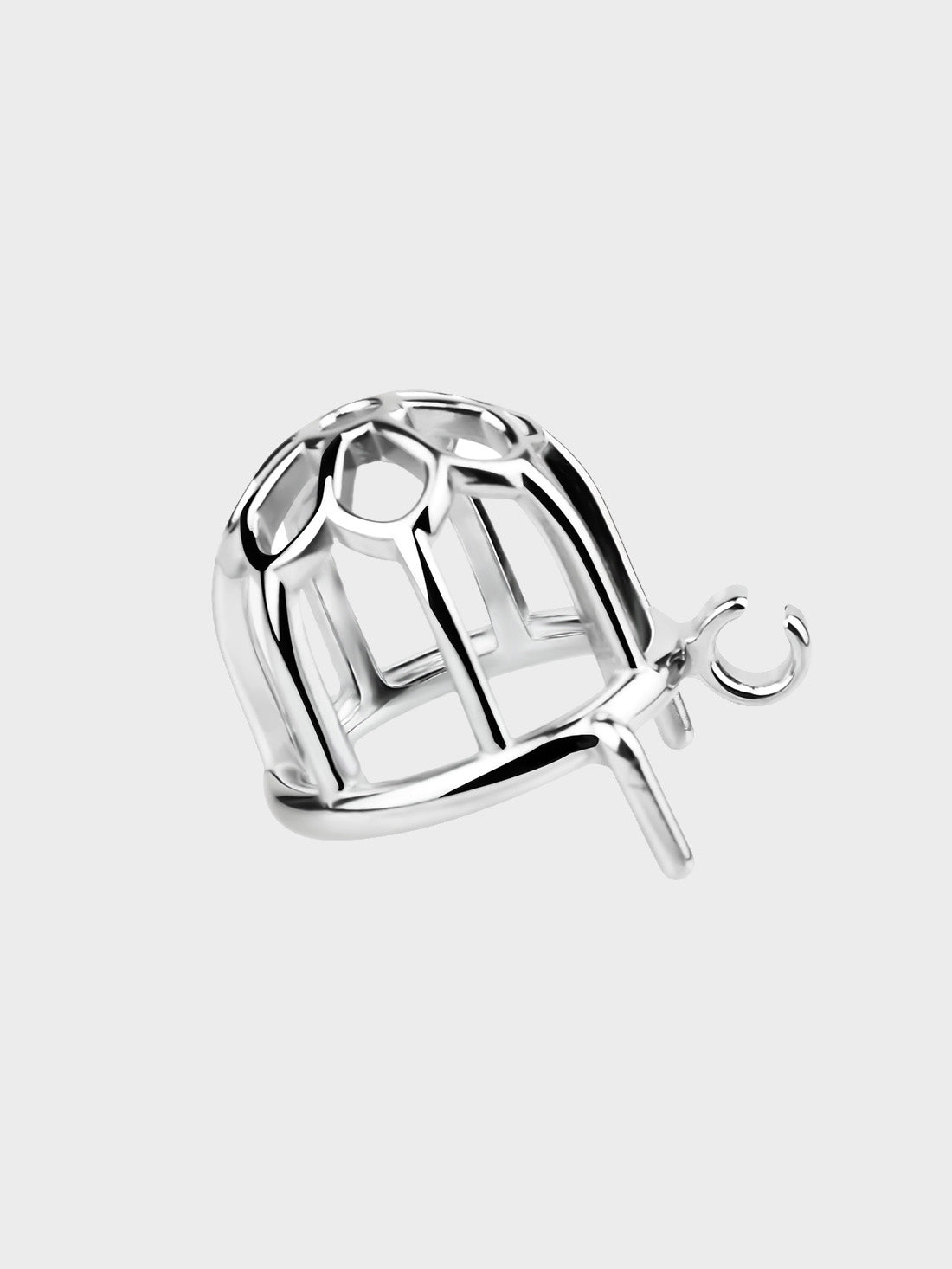 Male chastity cage head measuring less than 2 inches.