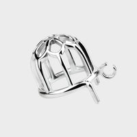 Male chastity cage head measuring less than 2 inches.