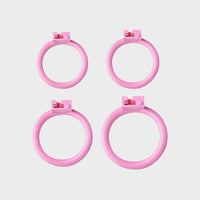 4 differently sized chastity cage rings
