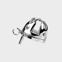 A beautifully machined steel chastity cage.