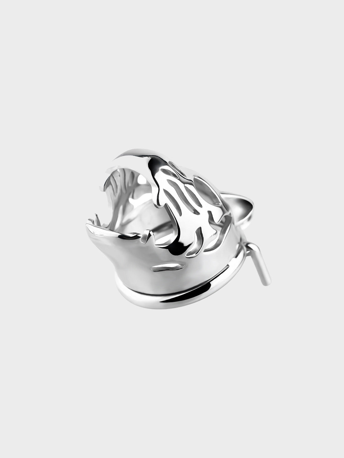 This steel chastity cage is shaped like a tigers head.  Perfect for BDSM.