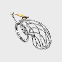 a locked chastity cage which is popular in adult films.