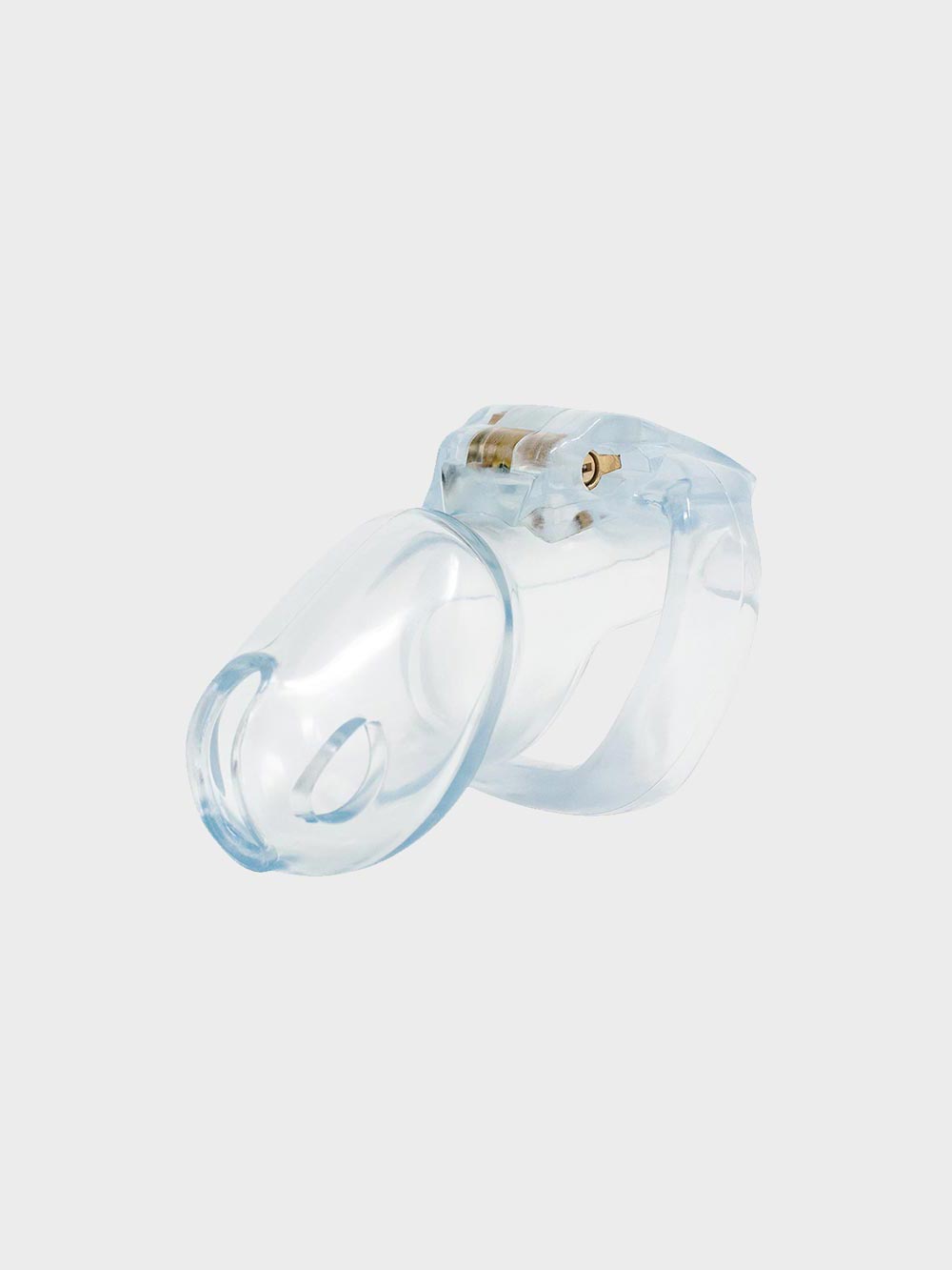 This small clear chastity cage is popular with bdsm play