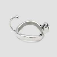An additional steel chastity cage ring
