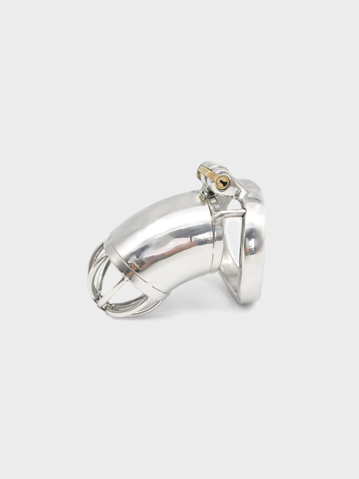 Keep your hands off your cock with this steel chastity cage