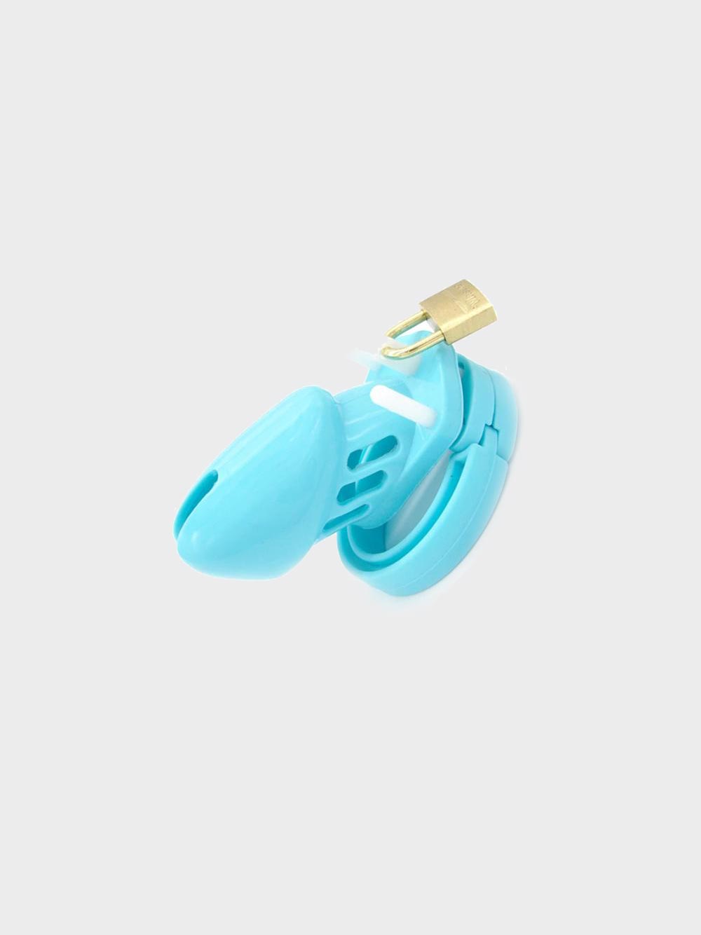 the cb6000 in blue silicone for comfortable chastity wear